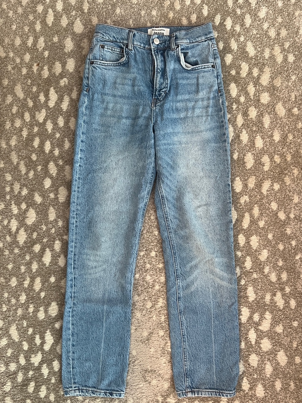 Reformation High-Rise Straight Jeans - Light Blue